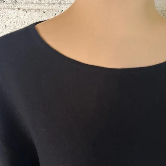 The Row Shayna Black Wool Viscose Sweatshirt size XS Oversized Flare Sleeves